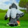 Garden figure "Crow with apples" 26x23x20cm