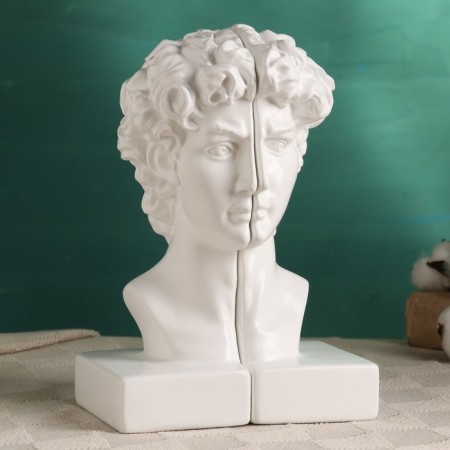 Holder-stand for the books "Bust of David" set 2pcs, 25cm, white-2