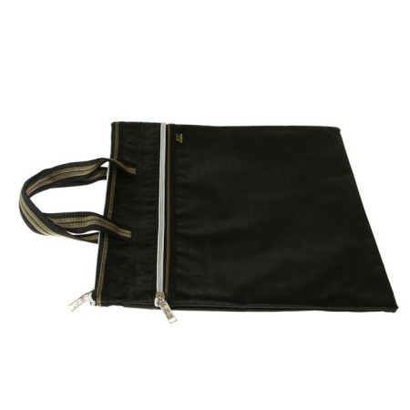 Portfolio 1 A4 department, textile, on lightning, with handles, with pockets, black-1