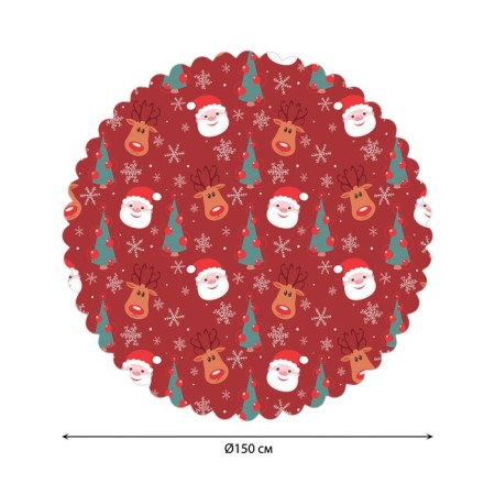 The tablecloth “Santa in snowflakes”, round, Saten, d = 150 cm-1