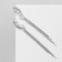 Hanging earrings with rhinestones "Odyssey" style, white color in silver