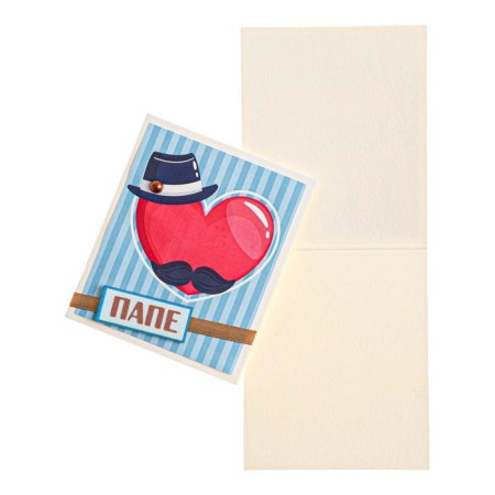 Postcard "Dad!" Handmade, heart, hat, 8 x 9 cm-1