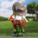 Garden figure "Boy in a hat with carrots" 18x33cm