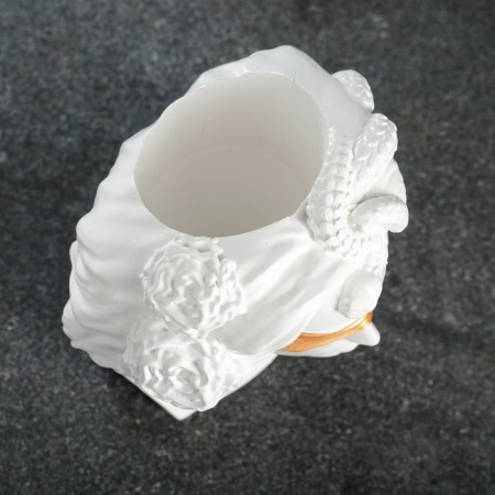 Kashpo - organizer "Gorgon Medusa" White with gold, 13x15x11cm-5