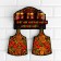 Semi -Strawberry set, 6 items: 2 boards, 3 banks, stand, Khokhloma