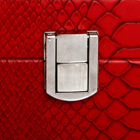 The casket to the leatherette to the clock 10 departments "burgundy python with veins" 7.5x25x20 cm-3