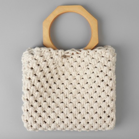 Handles for the bag are wooden, d = 10.5, 13.5 × 13.5 cm, 2 pcs, beige color-8