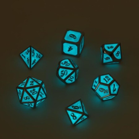 A set of cubes for D&D (Dungeons and Dragons, DND), Series: D&D, "Wave", 7 pcs, luminous-2