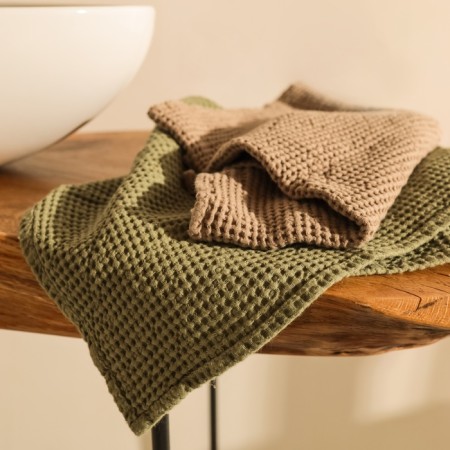 Waffle towel SL Home: Linen "Oliva" 40x70 cm, 51% flax, 49% cotton, 235 g/m2