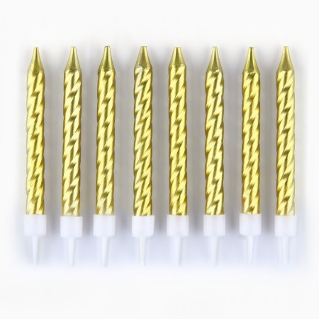 Candles for cake, gold, 8 pcs.-2