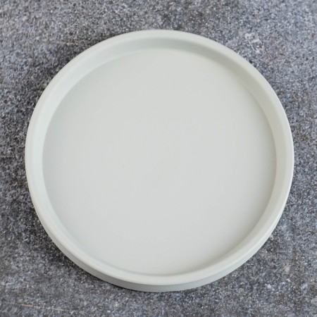 Ceramic tray for a flower pot up to 10.5 cm, gray, 12 cm-1