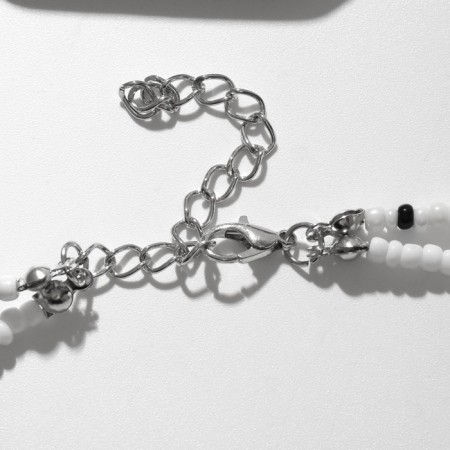 Choker "Aqua" with shells, white-black, 34 cm-1