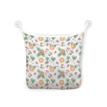 Organizer in a bath on suction cups "Christmas still life", for storing toys and trifles, size 33x39 cm-2