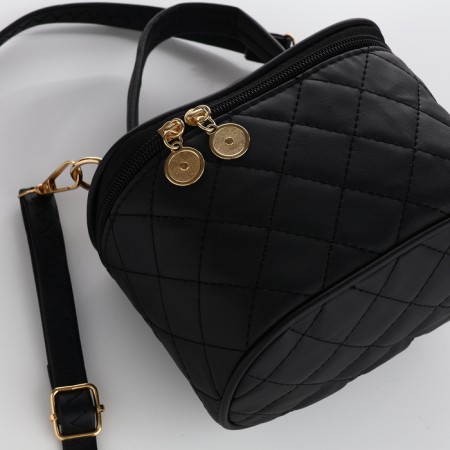 Female bag 16.5*9*10.5 department with a zipper, black-7