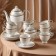 Service Porcelain Tea Louis, 15 objects: kettle 1.3 l, milkman 300 ml, sugar tower 350 ml, 6 teaspoon 160 ml