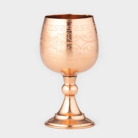 Copper glass, 150 ml, d = 5.5 cm, h = 11.5 cm, with pattern, 1 variety