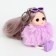 Soft toy "Puppet Model" on a key fob, 16 cm, purple color