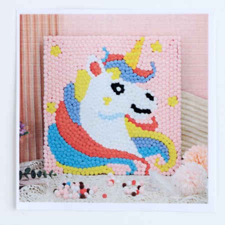 Application with pompom "Beautiful unicorn" size - 30 × 30 cm, glue 30 ml-2