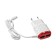 Network charger Luazon LCC-25, 2 USB, 1 A, MicroUSB cable, red-white