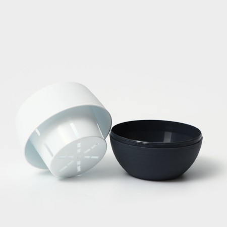 Potor Potor Potor Plastic “Japan”, 450 ml, D = 12 cm, h = 10 cm, white-graphite color-2