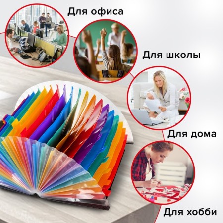 ORGANIZER folder for papers and documents on elastic bands, 25 departments, Brauberg Docs, A4, Chern 271151-12