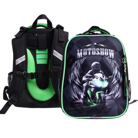 School backpack 38 x 30 x 16 cm, ergonomic back, Stavia "Moto"