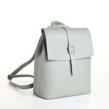 City backpack made of artificial leather with lightning, green color