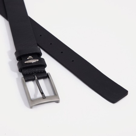 Male belt, width 3.5 cm, screw, buckle metal, black color-1