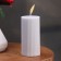 Candle-cylinder with faces, 5x10 cm, gray, 6 hours