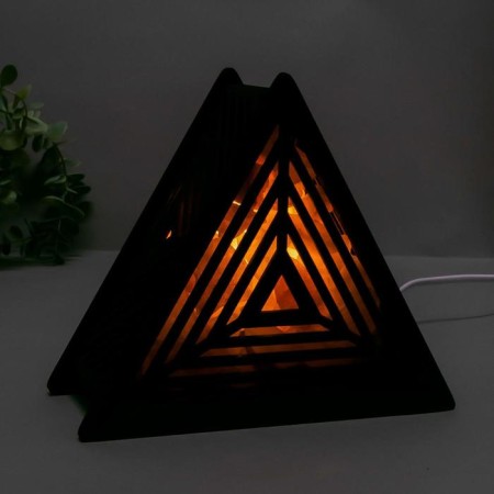 Salt lamp with Dimmer "Pyramid" E14 15W 1 kg white salt 17x19x7cm-8
