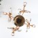 Summary Metal for 1 candle "Treaters with crystals. Column" Gold 29x15x15 cm
