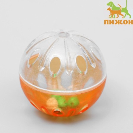 Ball for cats "Fun family" with plastic balls inside, 4.2 cm, mix of flowers