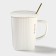 Simple mug, 320 ml, 14.5 × 10.5 × 8.5 cm, with a lid and spoon, ceramics, white