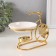 Aroma lamp metal, ceramics "Golden Bicycle with a sheet" 10x17.5x12 cm