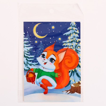 Application with rhinestones for the New Year for children "Squirrel", A6, New Year's set for creativity-3