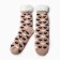 Women's socks with fur "hearts", beige color, size 36-40