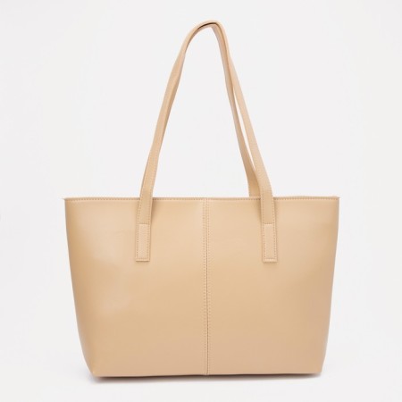Zipper bag with lightning, beige color