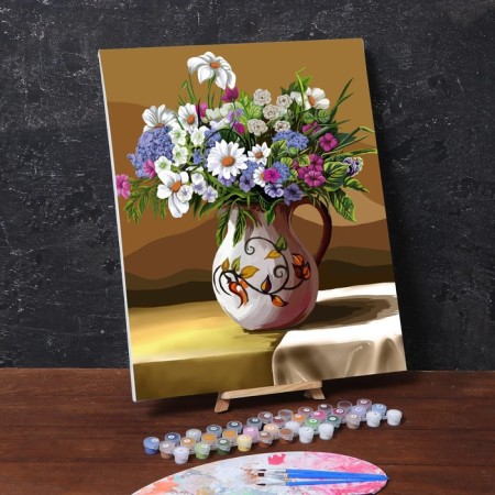Picture on numbers on a canvas with a subframe "Field flowers", 40 x 50 cm-1