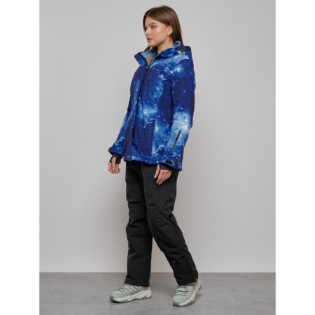 Ski costume is female, size 58, dark blue color-1