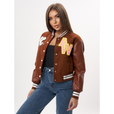Brown Bomber leather bomber, size 48-2
