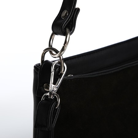 Salm-free bag of cross-bodi with a zipper, black color-4