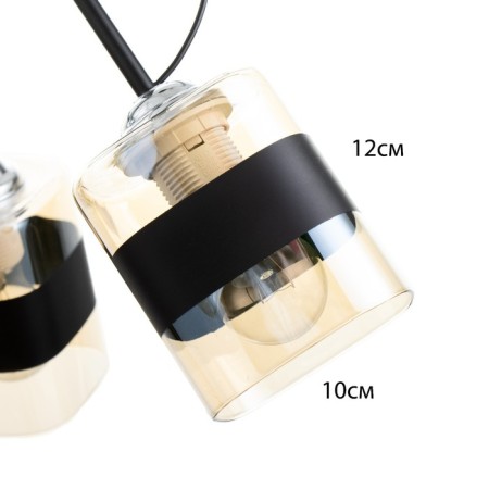 Svetogor chandelier "Morning" 5x60W E27 black-5