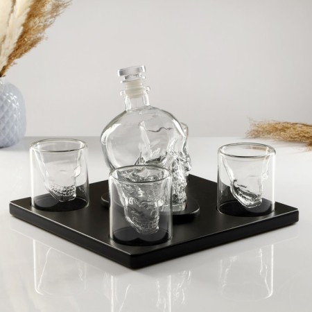 Mini -bar skull, on a stand, skeleton - 750 ml, glasses - 130 ml, 28.5 x 28.5 x 18.5 cm-2