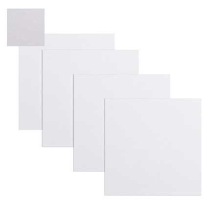 Canvas on cardboard with a magneto 7.5 x 7.5 cm, cotton 100%, acrylic soil, set 4 pieces, Brauberg