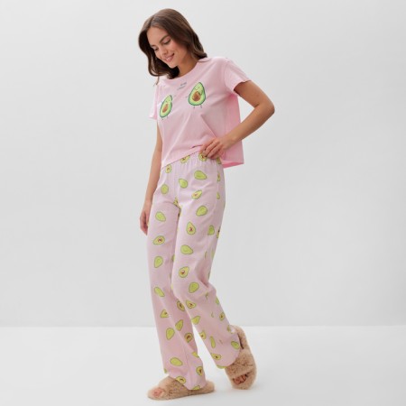 Pajamas female (T -shirt and trousers) KAFTAN AVOCADO p. 44-46, pink-2