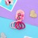 Hair Set "Baby" (4 elastic bands, 2 clamps 3.5 cm) strawberry, pink