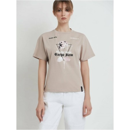 Female T -shirt, size XS, beige color
