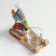 Polystone candlestick "Olennian in a blue hat on a sled with a Christmas tree" 15x6.7x12.5 cm