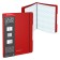 Notebook A5+, 48 sheets in the Erichkrause "Folderbook", removable plastic cover, elastic bands, offset unit, white 100%, red