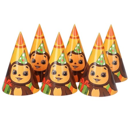 A set of paper utensils, on 6 people "Happy Birthday", Cheburashka-6